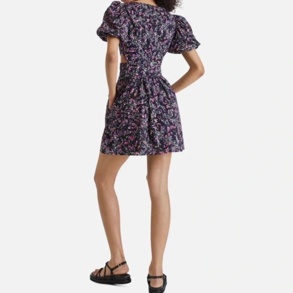 NWT French Connection Flores Cotton V-Neck Cutout Floral Mini Dress - Picture 4 of 9